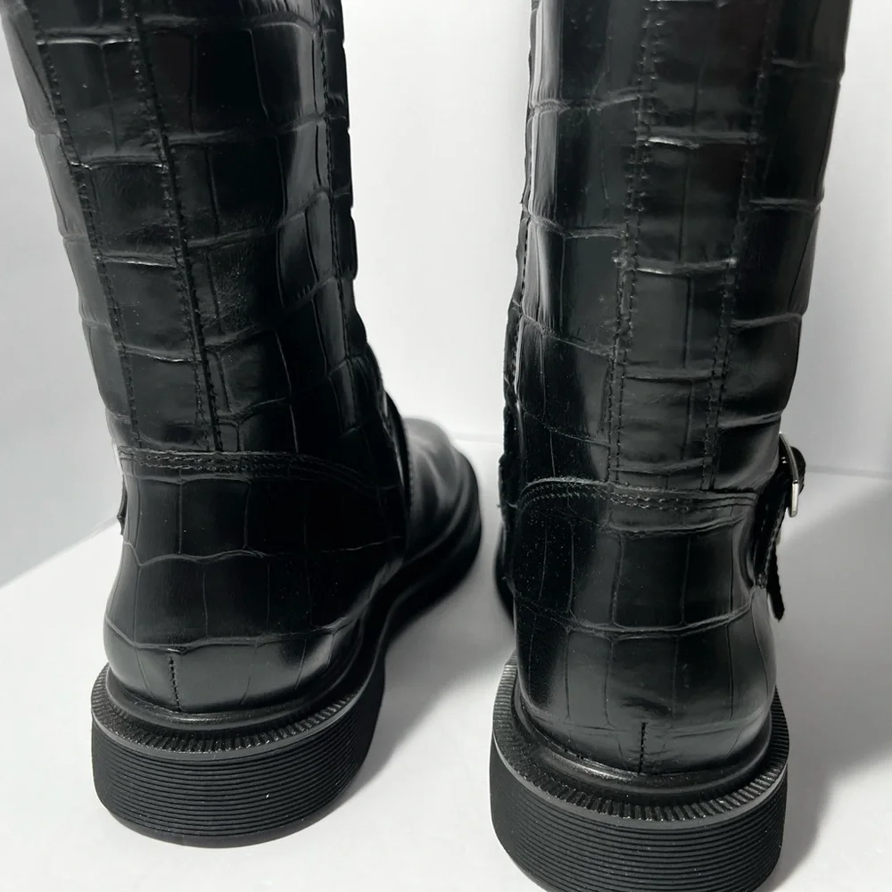 SARTO by Franco Sarto Ainsley Knee High Boots Black Croc Embossed women’s size 5